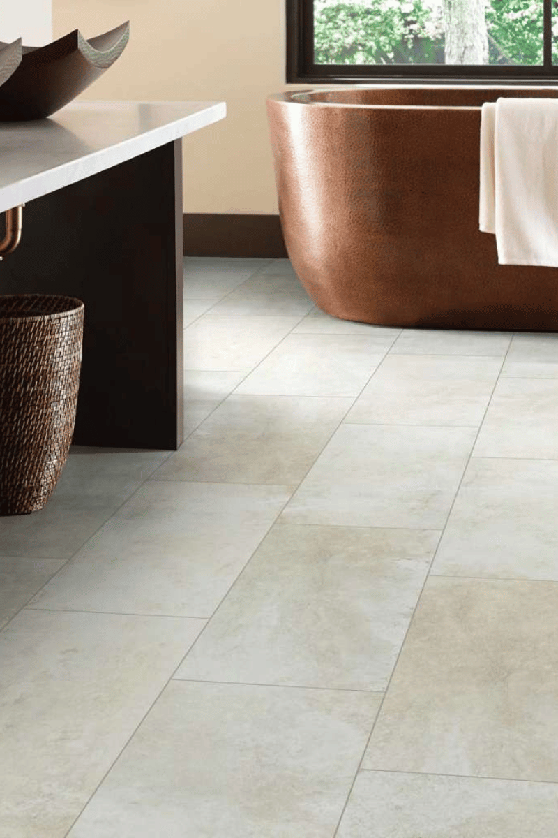 luxury vinyl flooring in bathroom